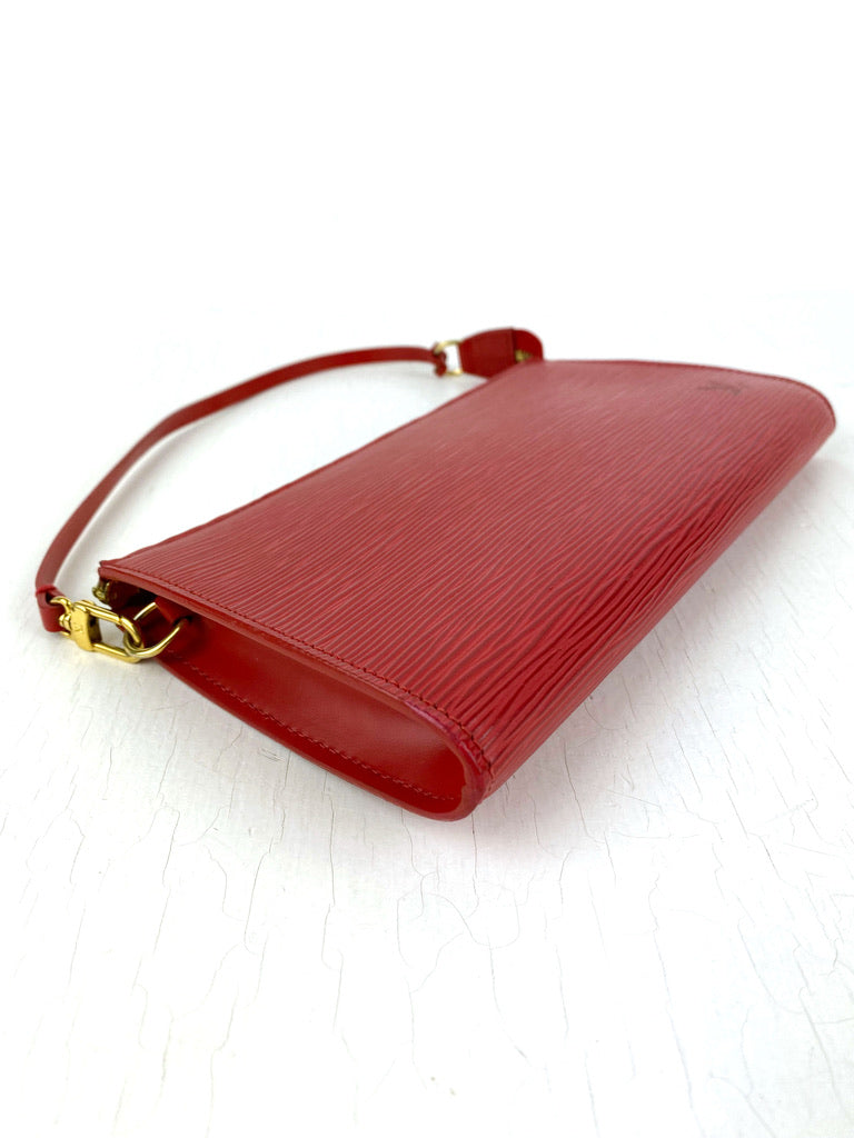 Louis Vuitton Epi Pochette Taske - Rød