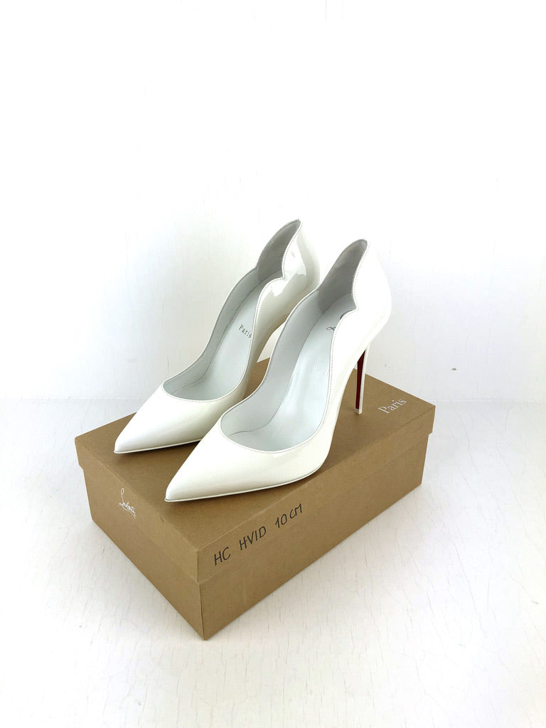 Christian Louboutin - Hot Chic 100 Patent - Str 39,5 (Hvide)