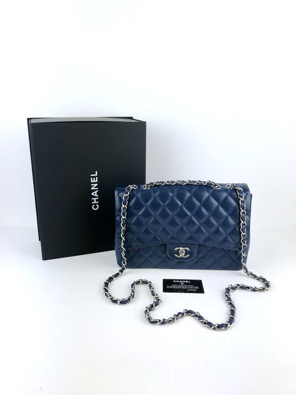 Chanel Large Flap Bag/Taske - Blå