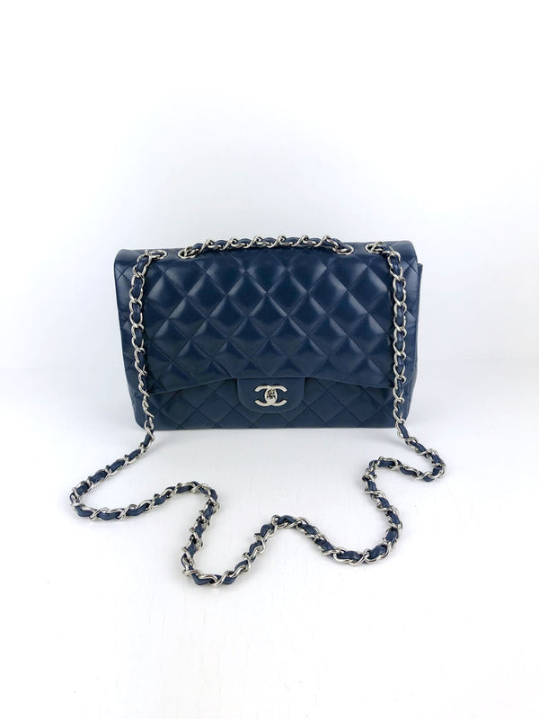 Chanel Large Flap Bag/Taske - Blå
