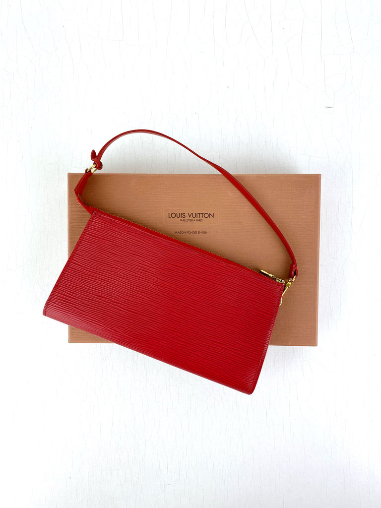 Louis Vuitton Epi Pochette Taske - Rød