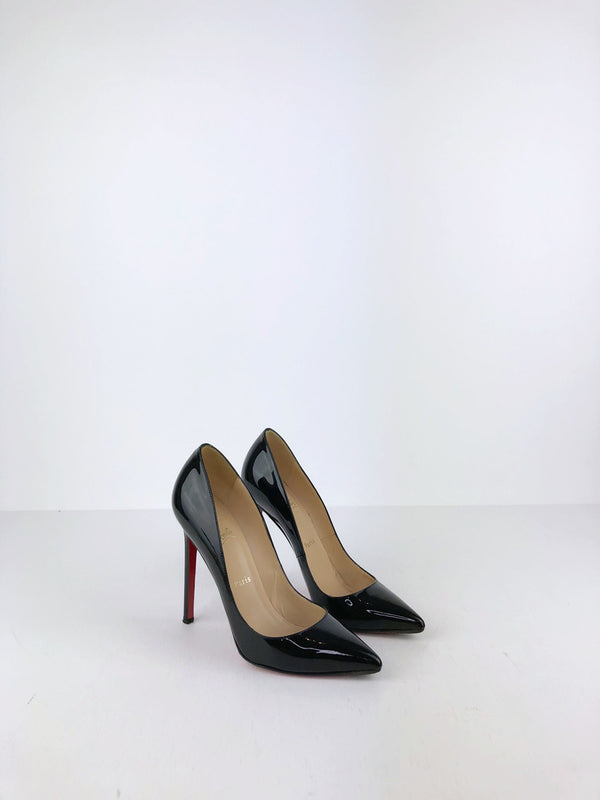 Christian Louboutin Stiletter Sort Lak - Str 38,5