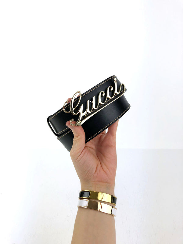 Gucci Bælte med stort Logo - Str 90