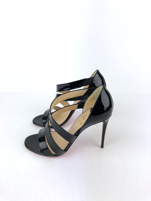 Christian Louboutin Stiletter Sort Lak - Str 39.