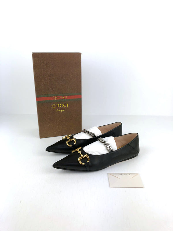 Gucci leather ballet flat with Horsebit - Str 41
