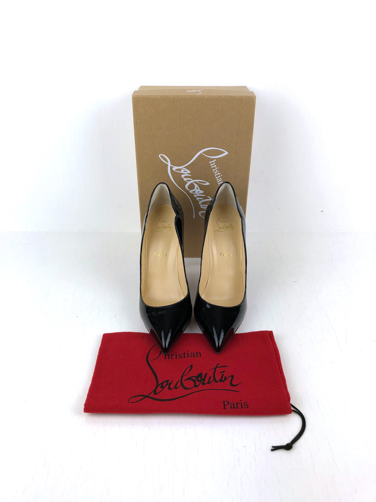 Christian Louboutin - Hot Chic 100 Patent Black - Str 39,5 (Sorte)