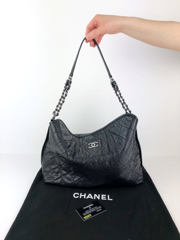 Hobo Bag/Skuldertaske - Sort Caviar