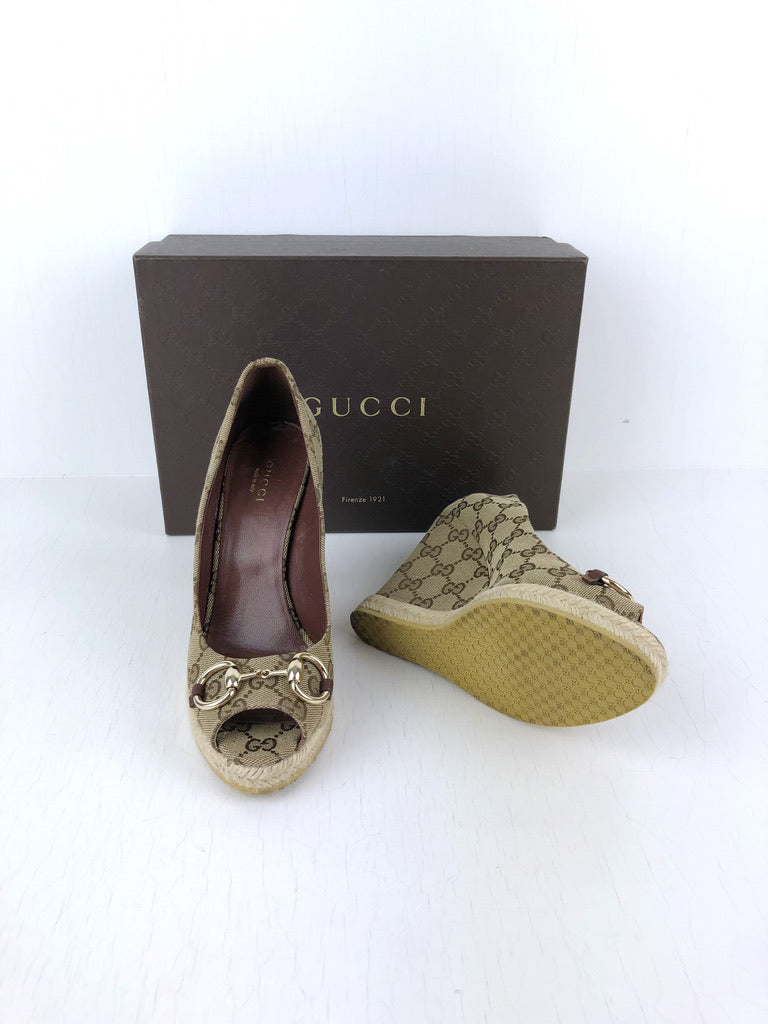 Gucci Sko Med Kilehæl- Str 37,5