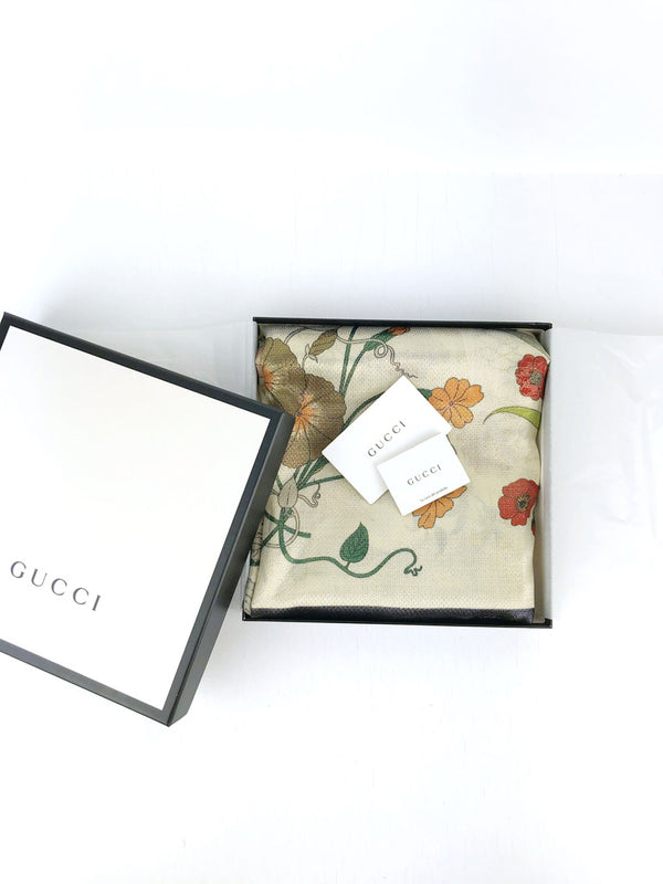 Gucci Ekstra Stort Tørklæde - Flora