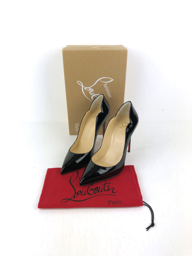 Christian Louboutin - Hot Chic 100 Patent Black - Str 39,5 (Sorte)