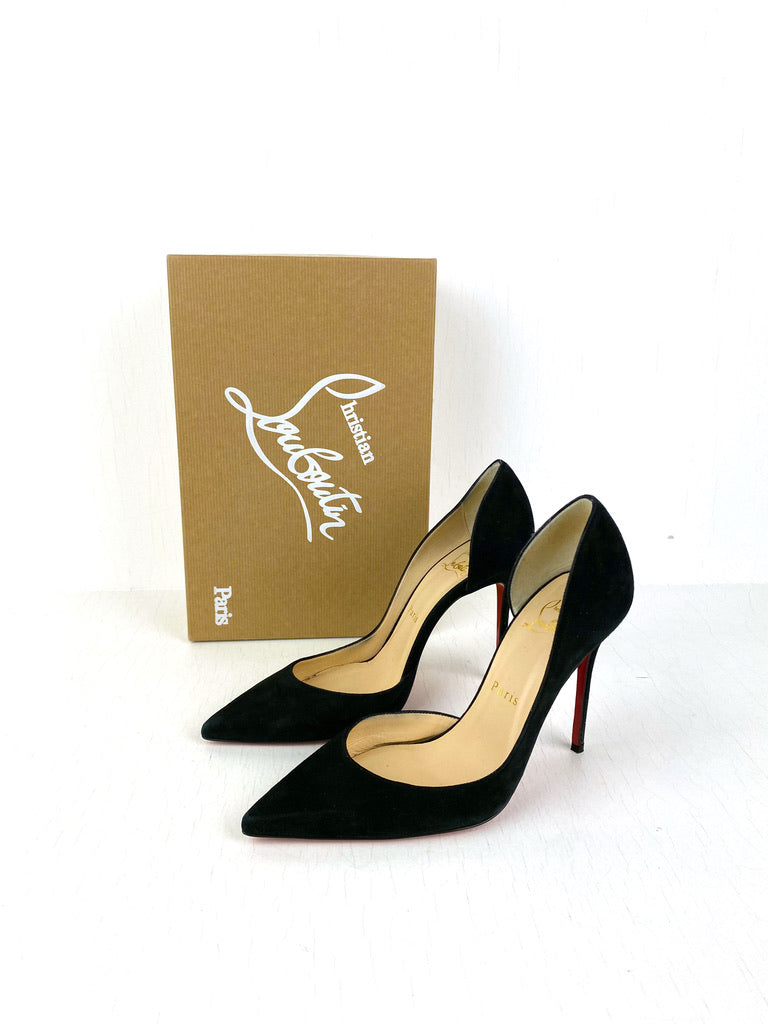 Christian Louboutin Iriza 100 Suede Black  - Stiletter - Str 37