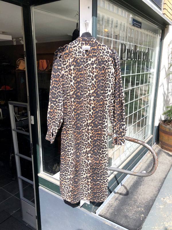 Ganni Leopard Cowboy Kjole - Str 36/S