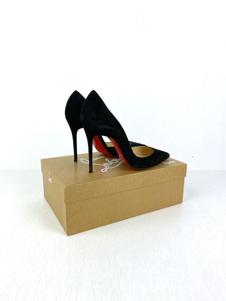 Christian Louboutin Iriza 100 Suede Black  - Stiletter - Str 37