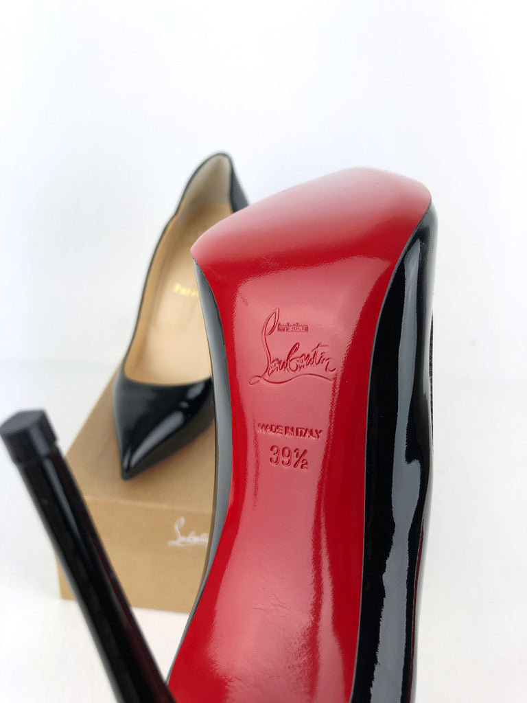 Christian Louboutin - Hot Chic 100 Patent Black - Str 39,5 (Sorte)