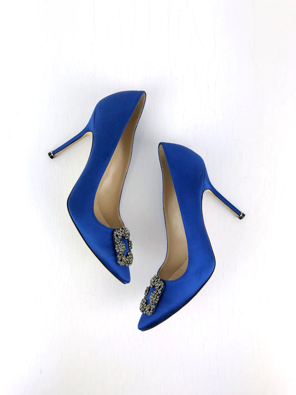 Manolo Blahnik Stiletter I Blå Str - Str 40