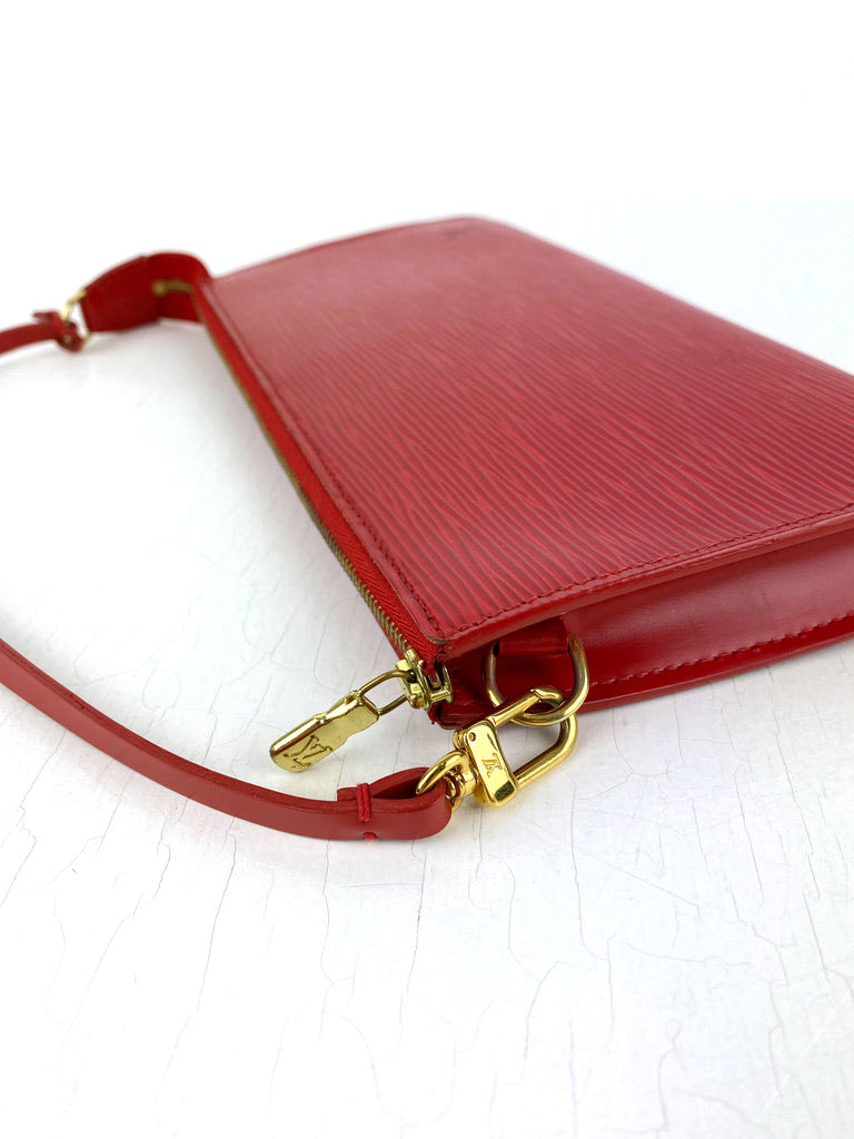 Louis Vuitton Epi Pochette Taske - Rød