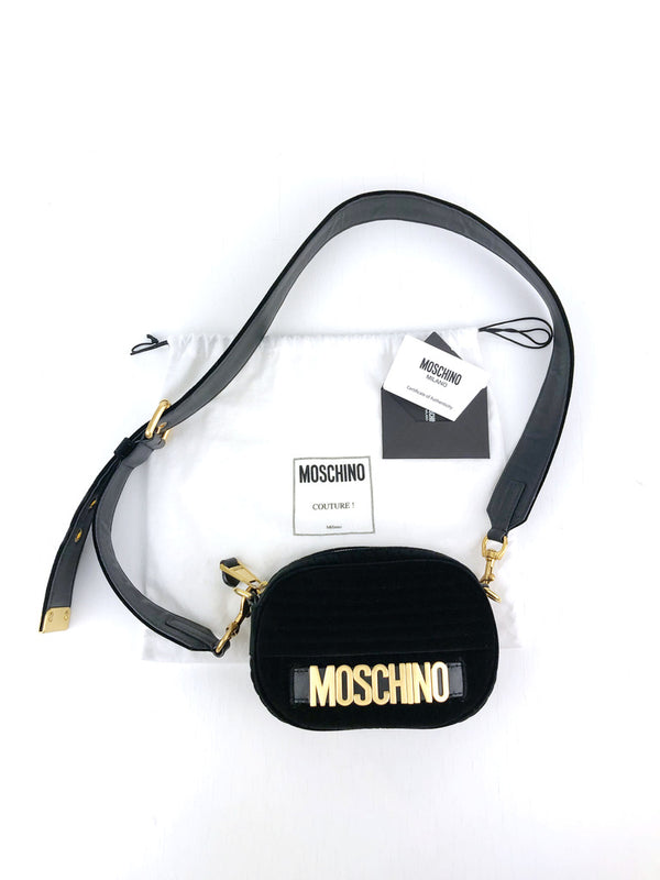 Moschino Velour Taske - Sort