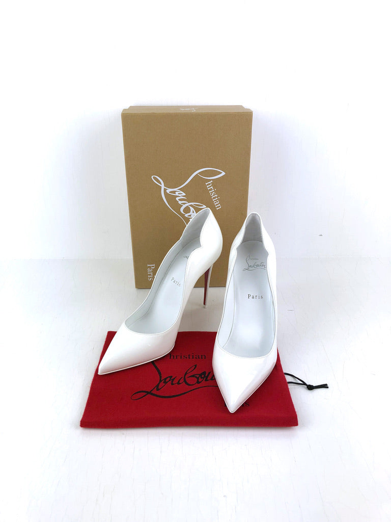 Christian Louboutin - Hot Chic 100 Patent - Str 39,5 (Hvide)