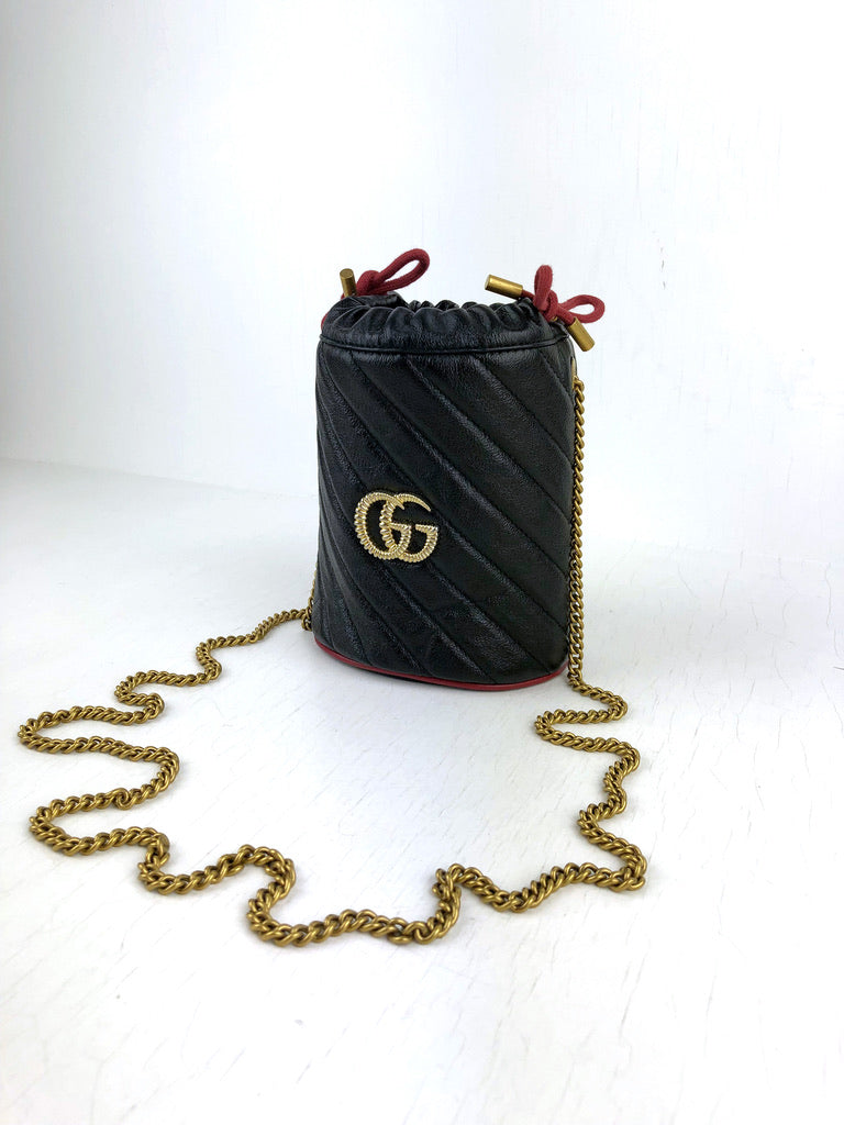 Gucci GG Marmont Mini Bucket - Sort