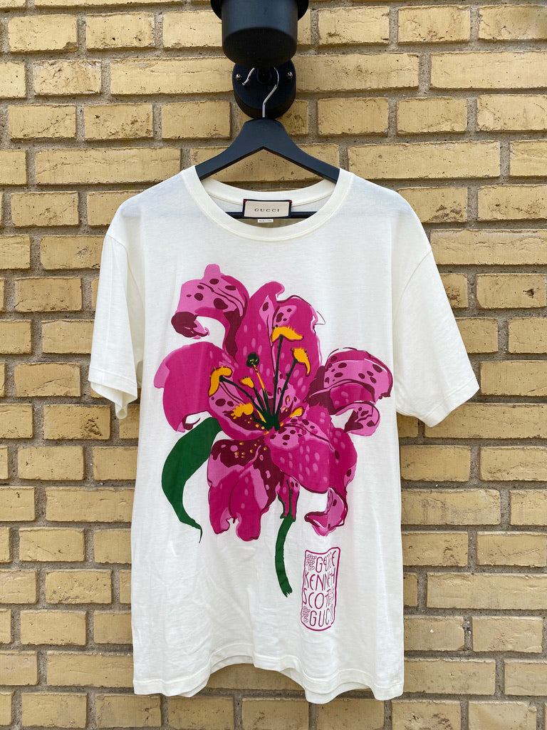 Gucci Women's White X Ken Scott Floral T-Shirt - Oversize Str S