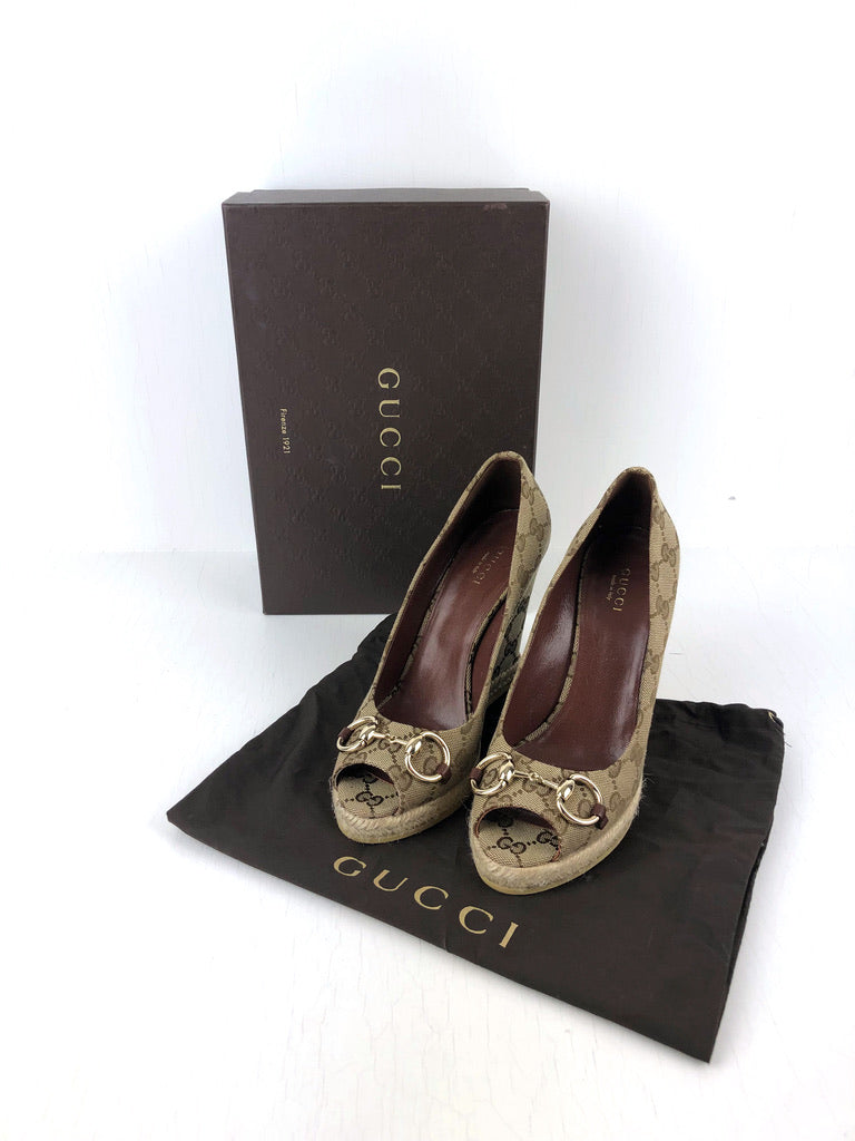 Gucci Sko Med Kilehæl- Str 37,5
