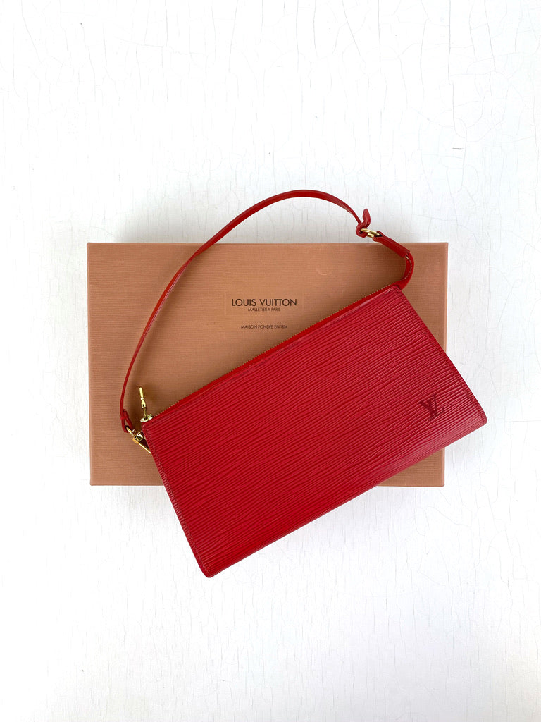 Louis Vuitton Epi Pochette Taske - Rød