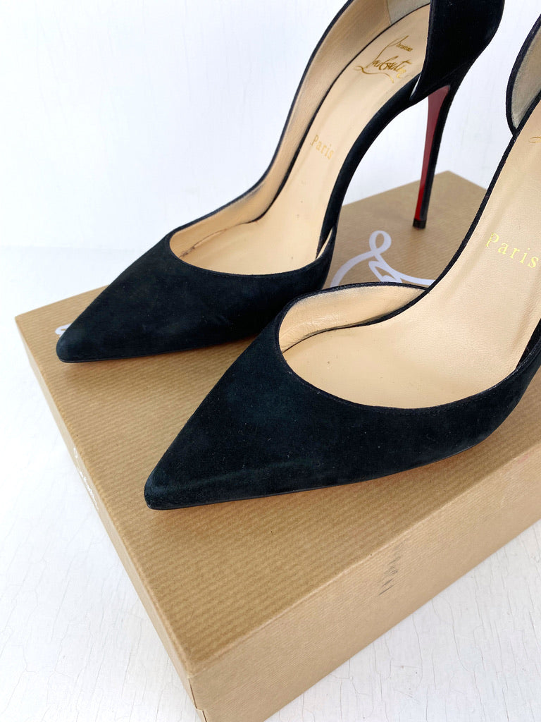 Christian Louboutin Iriza 100 Suede Black  - Stiletter - Str 37