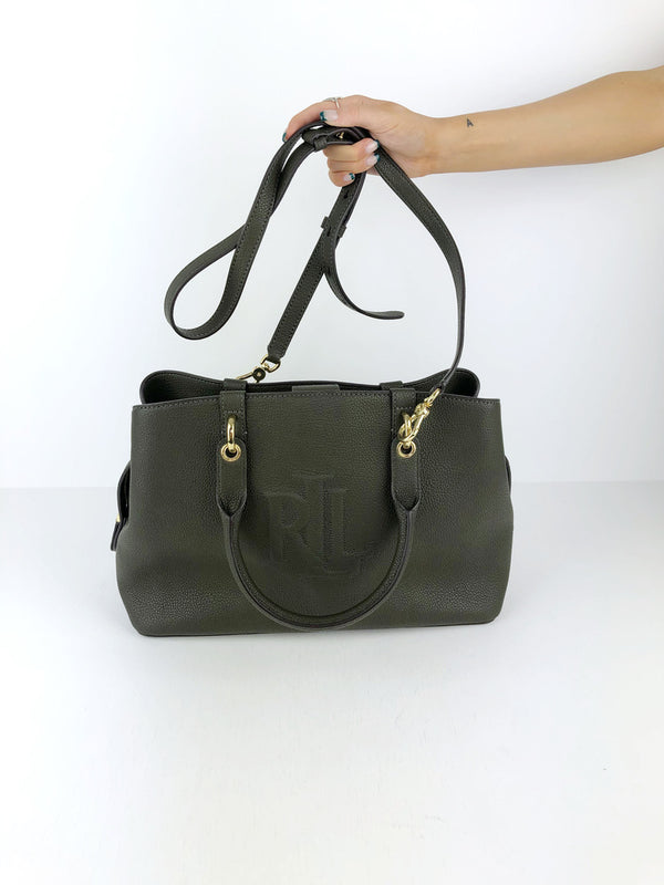 Lauren Ralph Lauren Hayward Leather Medium Satchel Taske