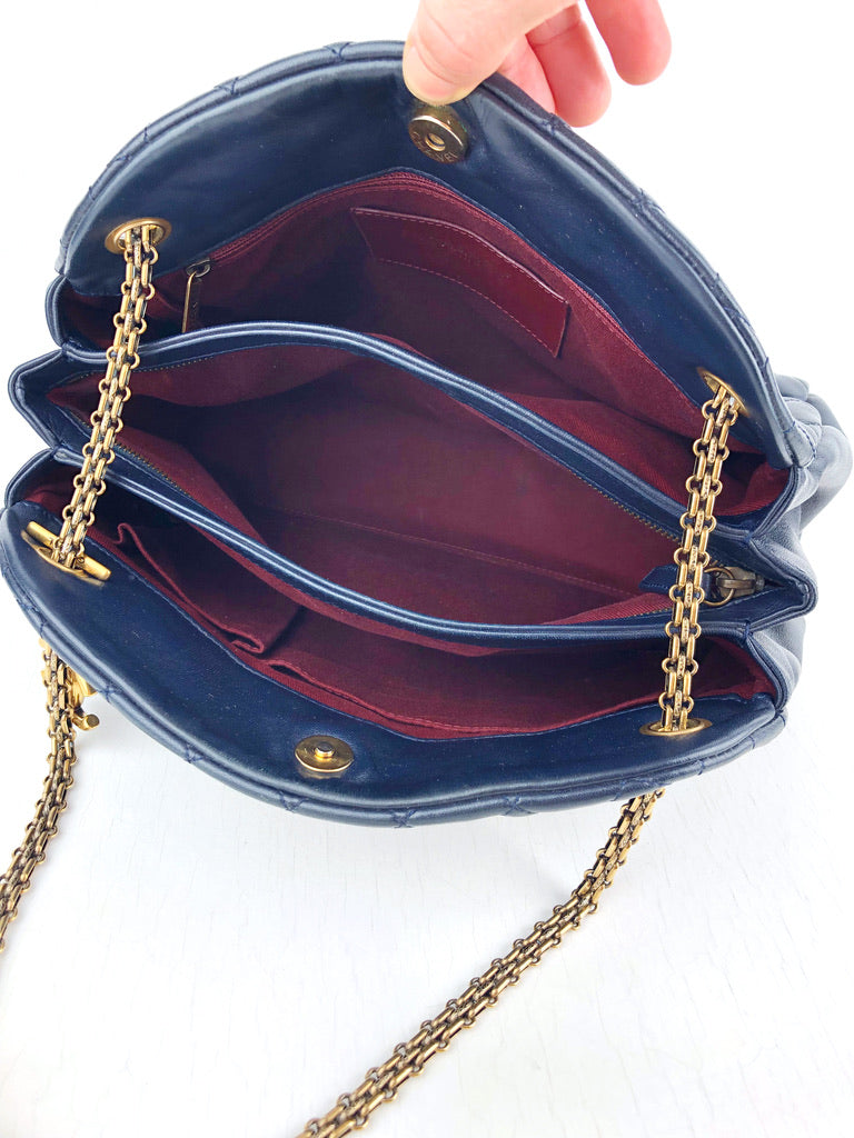 Chanel Mademoiselle Bowling Bag/Taske Mørkeblå