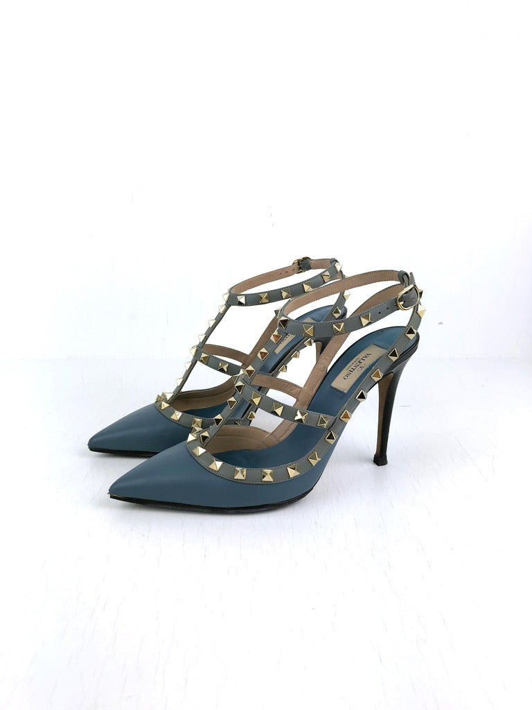 Valentino Rockstud Stiletter Blå - Str 40