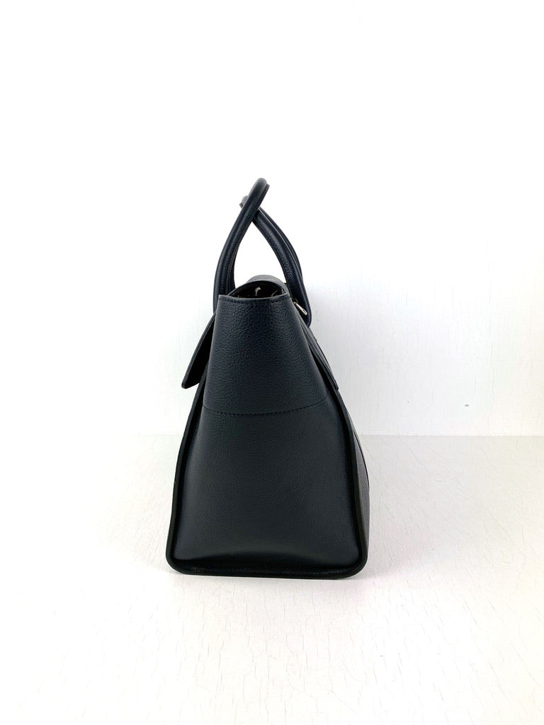Mulberry Bayswater Bag - Mørkeblå Med Sølvhardware