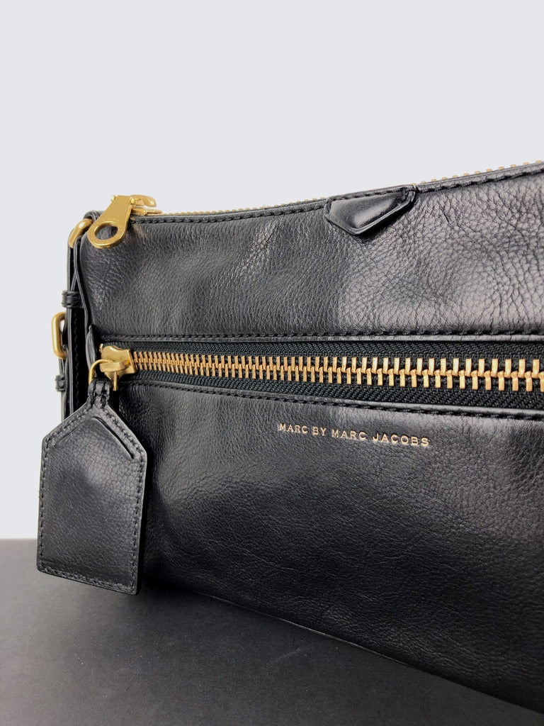 Marc By Marc Jacobs Stor Clutch - Sort læder