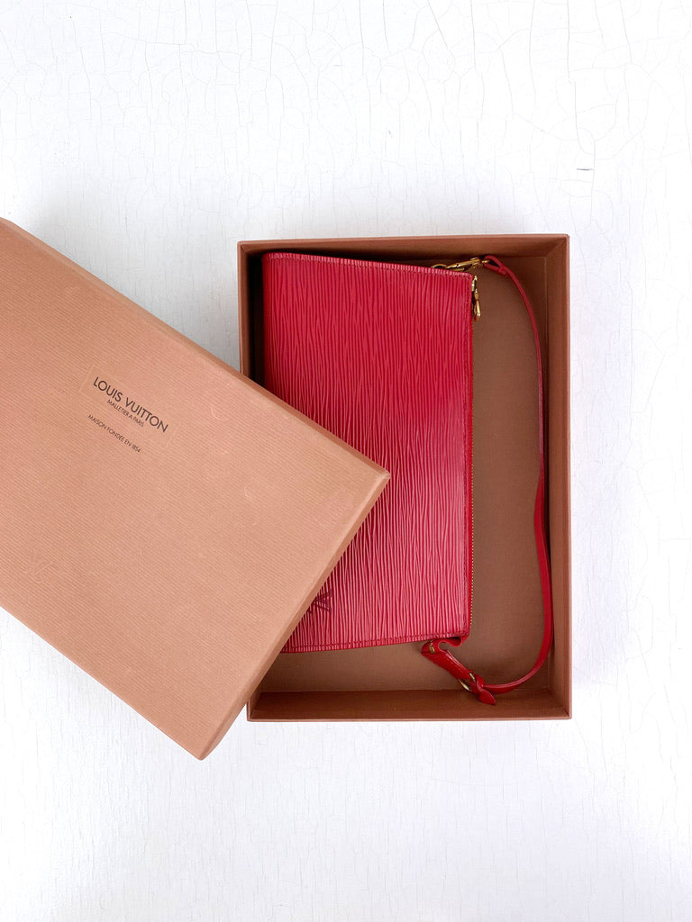 Louis Vuitton Epi Pochette Taske - Rød