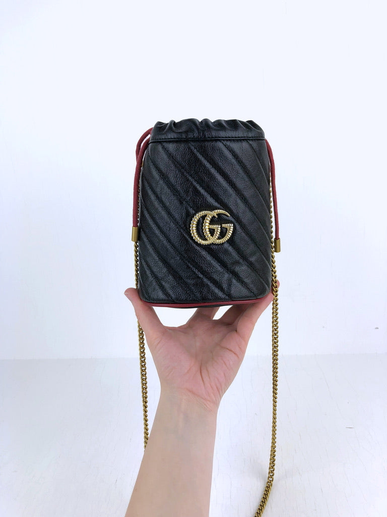 Gucci GG Marmont Mini Bucket - Sort