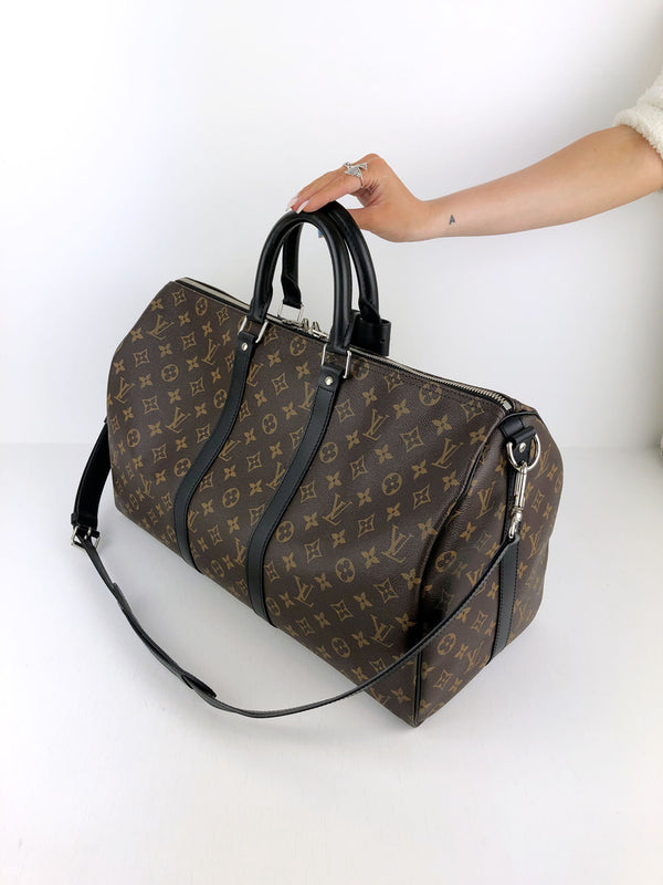Louis Vuitton Keepal 45 Bandouliere Macassar