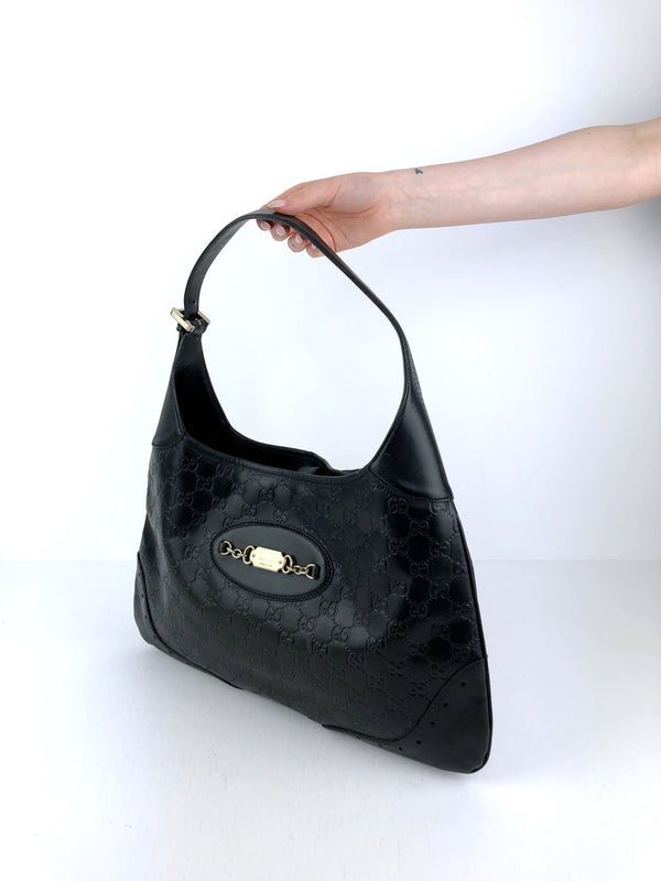 Gucci Taske Sort - Guccissima Punch Hobo