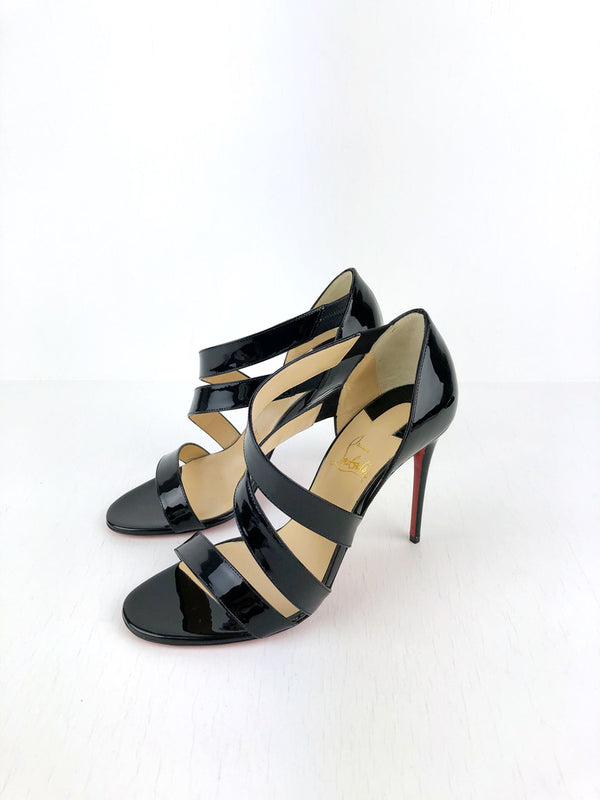 Christian Louboutin Stiletter Sort Lak - Str 39.
