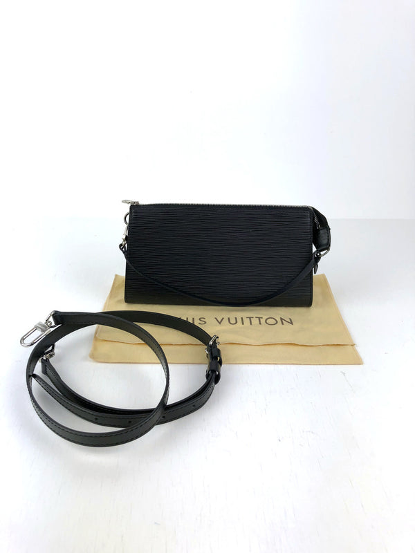 Louis Vuitton Sort Epi Pochette Taske Inkl. lang Rem