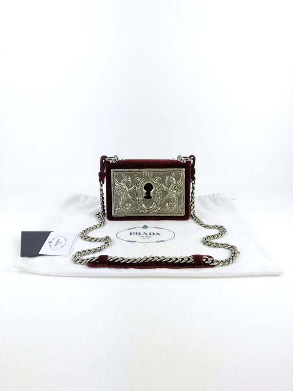 Prada Velour Taske - Bordeaux