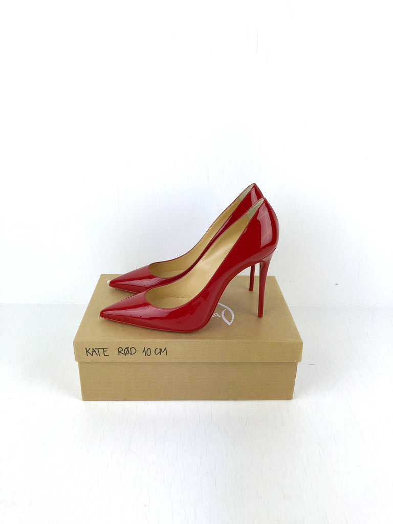 Christian Louboutin Kate 100 Stiletter - Str 39 (Rød)