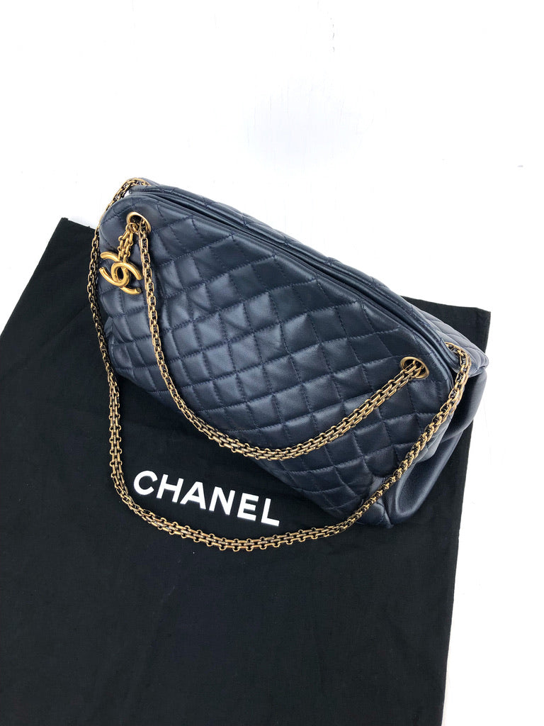 Chanel Mademoiselle Bowling Bag/Taske Mørkeblå