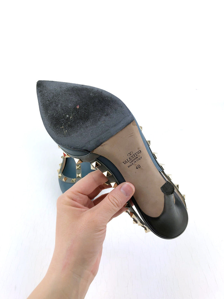 Valentino Rockstud Stiletter Blå - Str 40