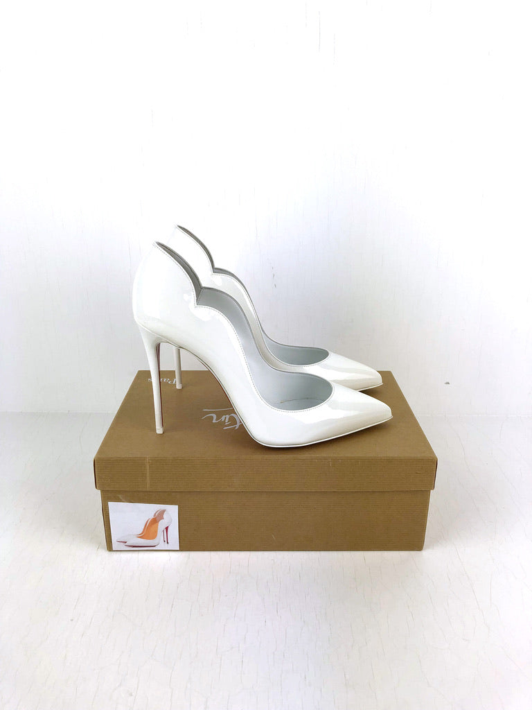 Christian Louboutin - Hot Chic 100 Patent - Str 39,5 (Hvide)