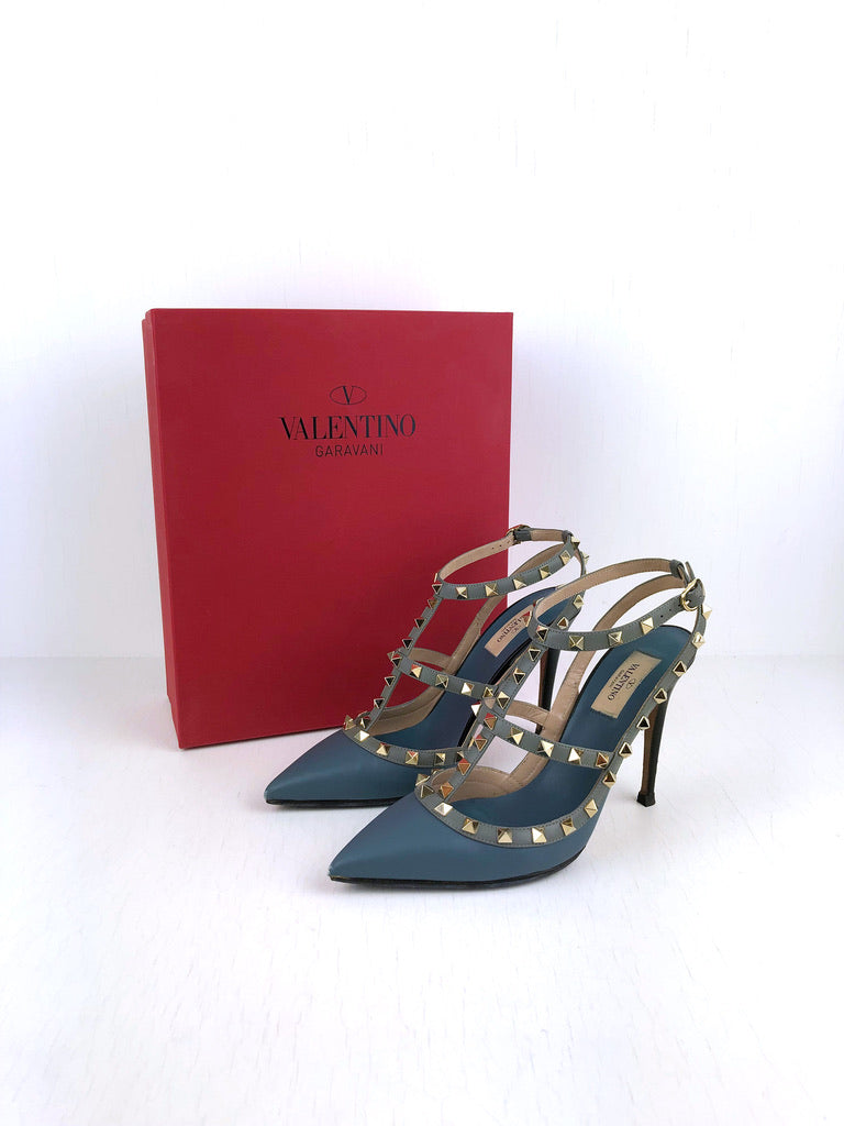 Valentino Rockstud Stiletter Blå - Str 40
