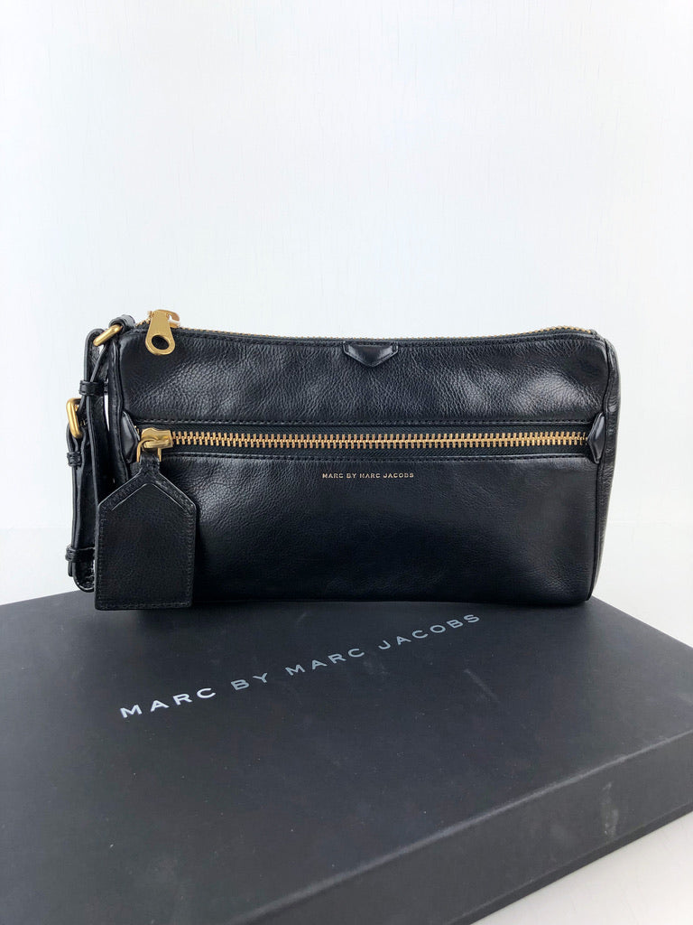 Marc By Marc Jacobs Stor Clutch - Sort læder