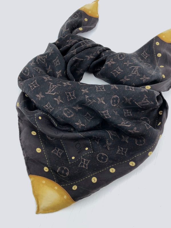 Louis Vuitton Silketørklæde - Brunt