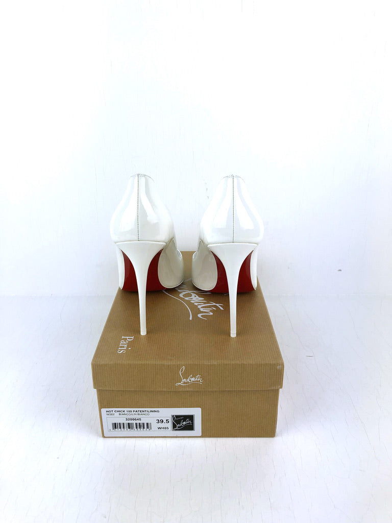 Christian Louboutin - Hot Chic 100 Patent - Str 39,5 (Hvide)