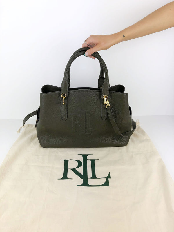 Lauren Ralph Lauren Hayward Leather Medium Satchel Taske