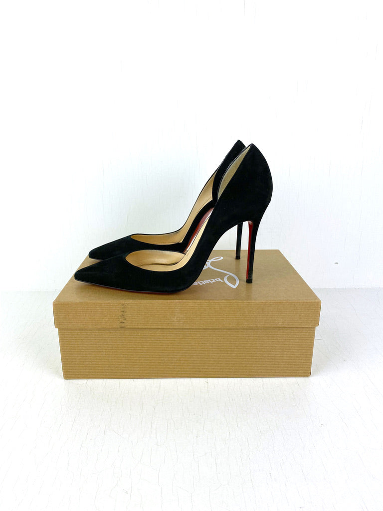 Christian Louboutin Iriza 100 Suede Black  - Stiletter - Str 37