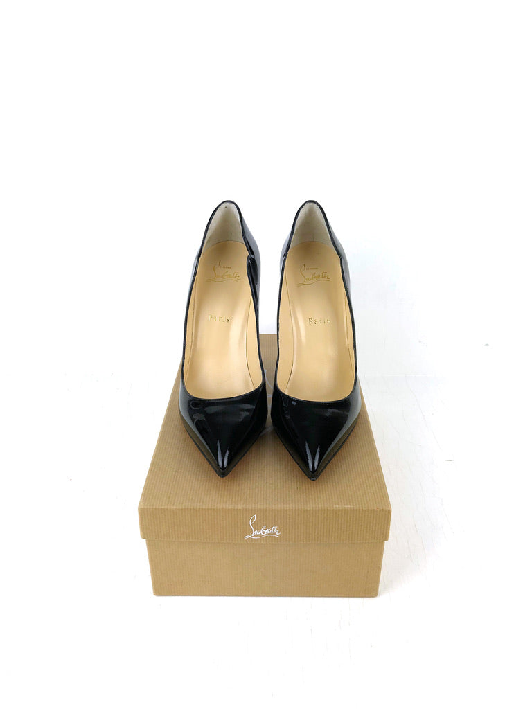 Christian Louboutin - Hot Chic 100 Patent Black - Str 39,5 (Sorte)